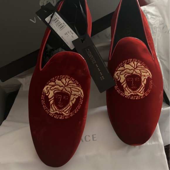 Medusa Versace Loafers Red Versace Shoes Authenticated Versace